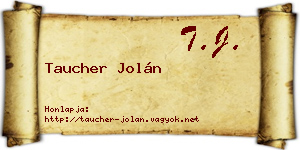 Taucher Jolán névjegykártya