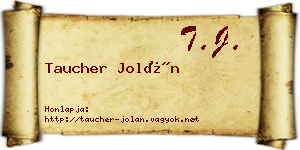 Taucher Jolán névjegykártya